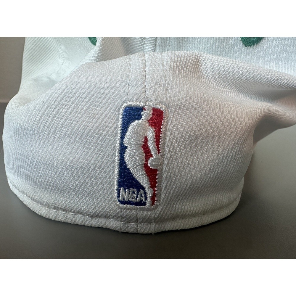 White Boston Celtics Hat Cap Fitted Mens OSFM  NBA Adidas Modern Active Wear - Picture 8 of 15